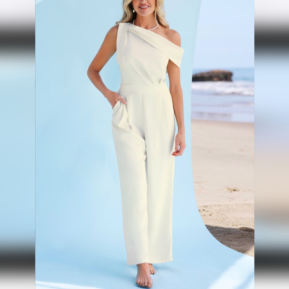 White One Shoulder Jumpsuit